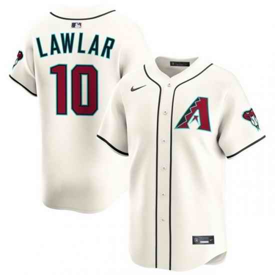 Men Arizona Diamondbacks Nike Home Limited Jersey Cream Lawlar Jordan 10