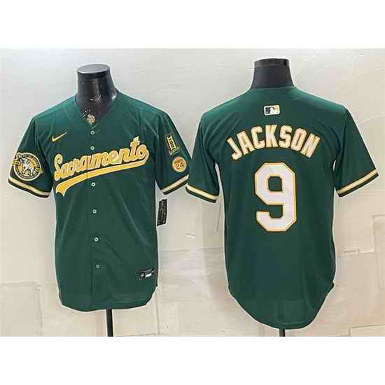 Men Oakland Athletics  9 Reggie Jackson 2026 Green Alternate Sacramento Celebrating 125 Years Vapor Limited Stitched Baseball Jersey