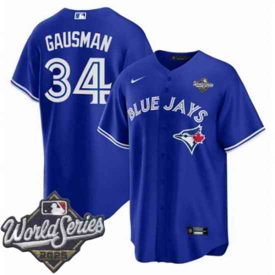 Men Toronto Blue Jays 34 Kevin Gausman Royal Cool Base Stitched Baseball Jersey