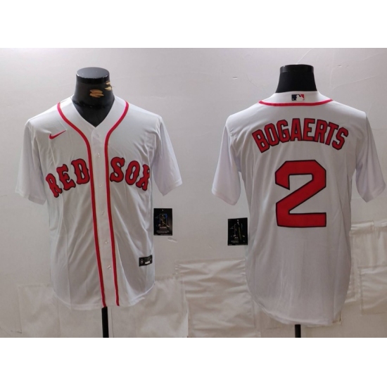 Men Boston Red Sox 2 Xander Bogaerts White Stitched Baseball Jersey