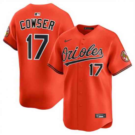Men Baltimore Orioles 17 Colton Cowser Orange 2025 2nd Alternate Limited Stitched Baseball Jersey