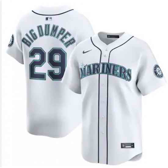 Men's Seattle Mariners Cal Raleigh Nike Big DUMPER White Cool Base Stitched MLB Jersey