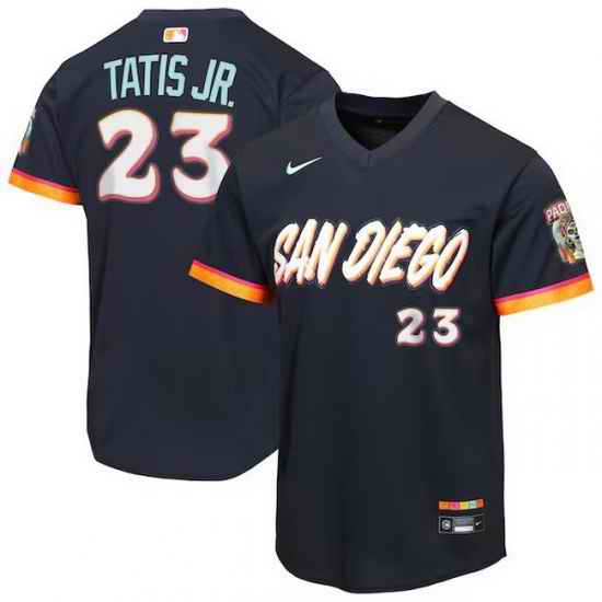 Youth San Diego Padres  Fernando Tatis Jr  Obsidian 2026 City Connect Stadium Stitched Baseball Jersey