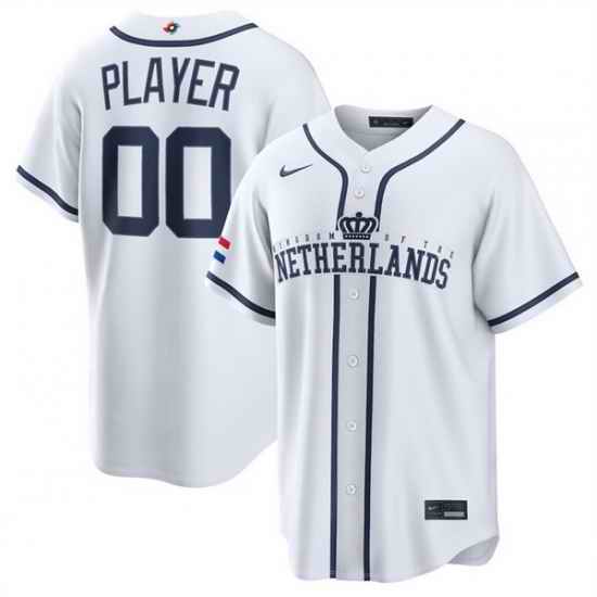 Men Netherlands Baseball Active Player Custom White 2026 World Baseball Classic Home Stadium Stitched Jersey