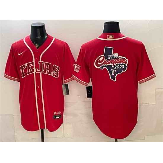 Men Texas Rangers Team Big Logo Red 2026 City Connect Stadium Stitched Baseball Jersey s