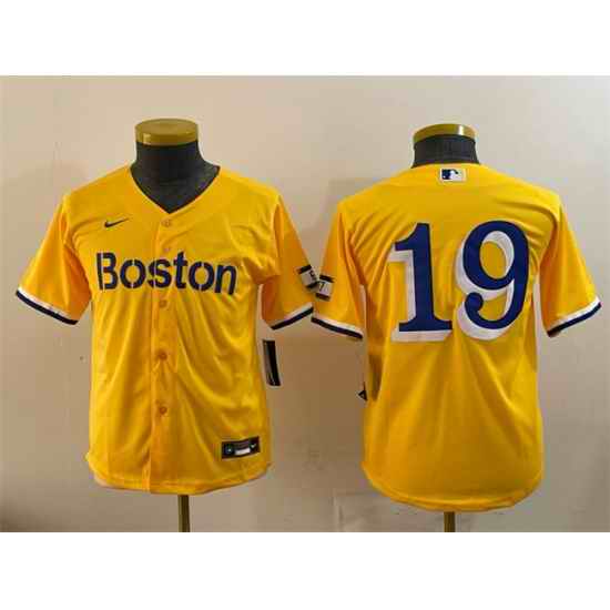 Youth Boston Red Sox 19 Roman Anthony Gold City Connect Stitched Baseball Jersey