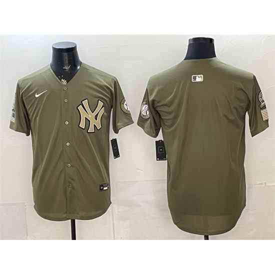 Men New York Yankees Blank Olive 2026 Armed Forces Day Stitched Baseball Jersey