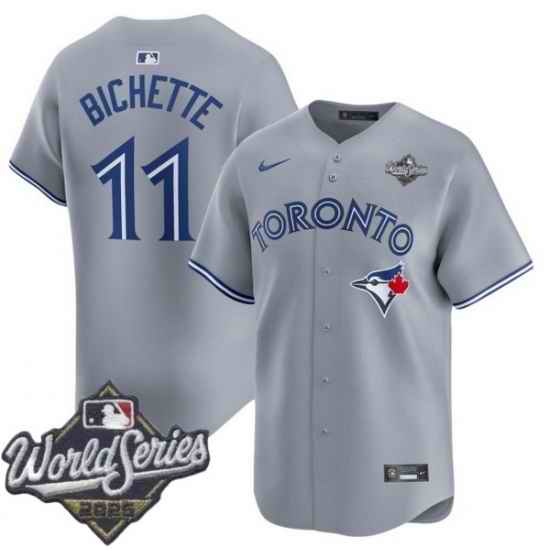 Men Toronto Blue Jays 11 Bo Bichette Gray Cool Base Stitched Baseball Jersey