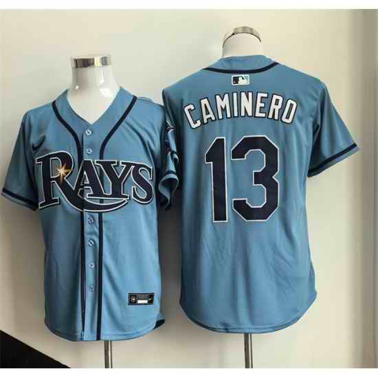 Men Tampa Bay Rays  13 Junior Caminero Blue 2026 Limited Stitched Baseball Jersey