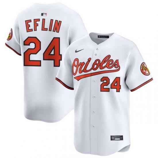 Men Baltimore Orioles Nike Home Limited Jersey White Eflin Zach 24