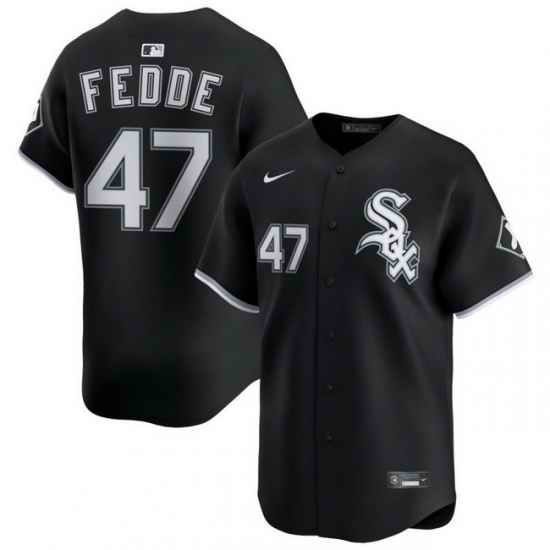 Men Chicago White Sox Nike Black Alternate Limited Jersey Fedde Erick 47