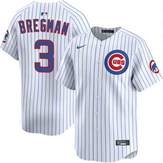 Men Chicago Cubs 3 Alex Bregman White 2026 Home Limited Stitched Baseball Jersey