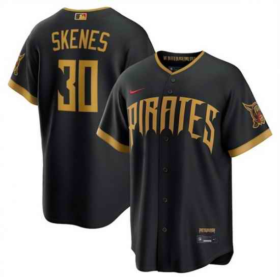 Men Pittsburgh Pirates  30 Paul Skenes Black 2026 City Connect Stadium Stitched Baseball Jersey