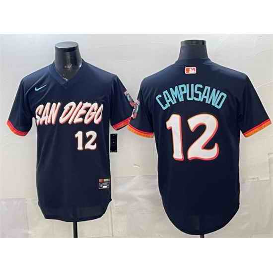 Men San Diego Padres  12 Luis Campusano Obsidian 2026 City Connect Stadium Stitched Baseball Jersey