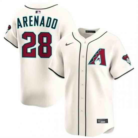 Men Arizona Diamondbacks 28 Nolan Arenado Cream Home Limited Stitched Baseball Jersey