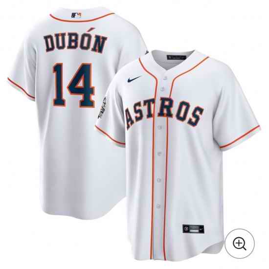 Men Houston Astros 14 Mauricio Dub F3n Nike White Home Jersey