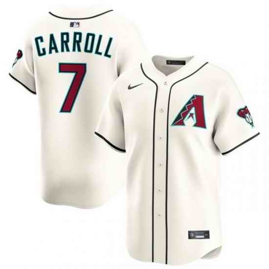 Men Arizona Diamondbacks Nike Home Limited Jersey Cream Carroll Corbin 7