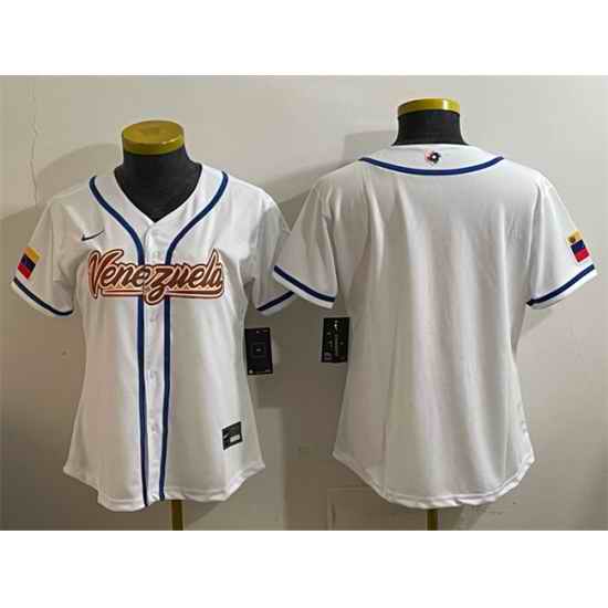 Youth Venezuela Baseball Blank White 2026 World Baseball Classic Home Stadium Stitched Baseball Jersey