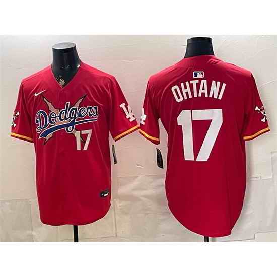 Men-s-Los-Angeles-Dodgers-x-One-Piece--17-Shohei-Ohtani-Red-Vapor-Premier-Limited-Stitched-Baseball-Jersey-064-24033