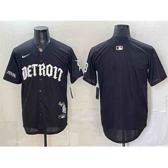Men Detroit Tigers Blank 2026 Black  Motor Gothic Edition  Vapor Premier Limited Stitched Baseball Jersey