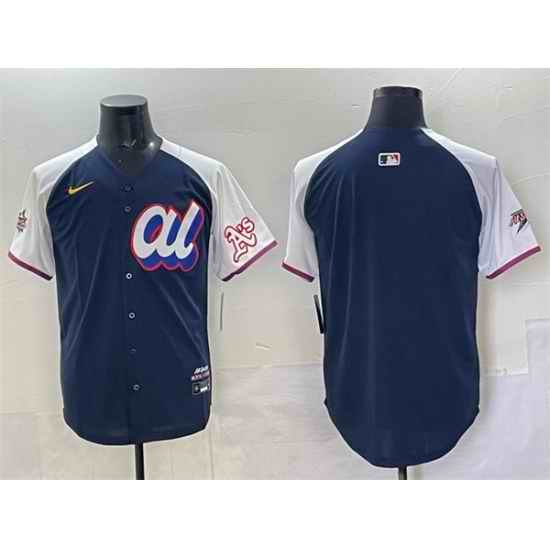Men American League Oakland Athletics Blank Navy Alternate 2025 All Star Edition Limited Stitched Baseball Jersey