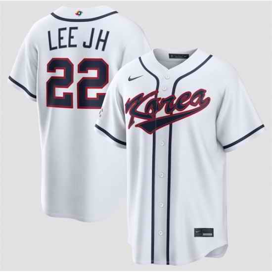 Men Korea Baseball  22 Jung Hoo Lee White 2026 World Baseball Classic Home Stadium Stitched Jersey