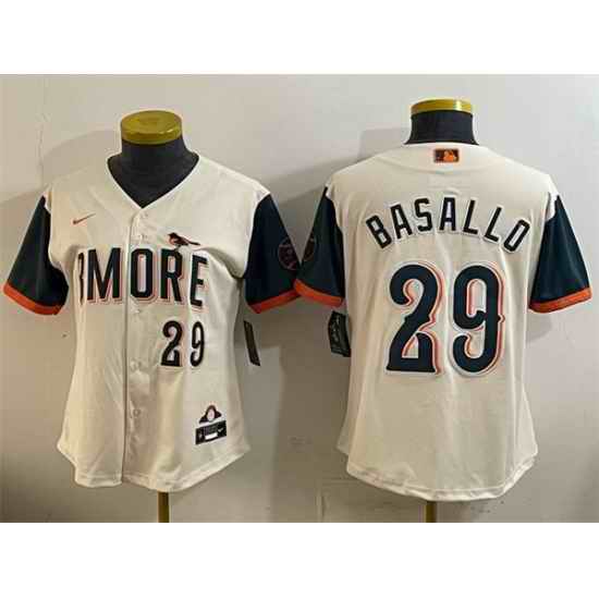 Women Baltimore Orioles 29 Samuel Basallo Natural 2026 City Connect Stadium Stitched Baseball Jersey