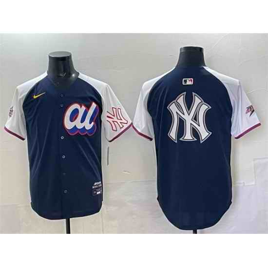 Men American League New York Yankees Team Big Logo Navy Alternate 2025 All Star Edition Limited Stitched Baseball Jersey
