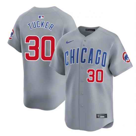 Men Chicago Cubs 30 Kyle Tucker Grey 2025 Limited Stitched Baseball Jersey