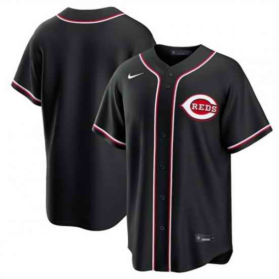 Men Cincinnati Reds Blank 2026 Fashion Replica Black Out Stitched Baseball Jersey