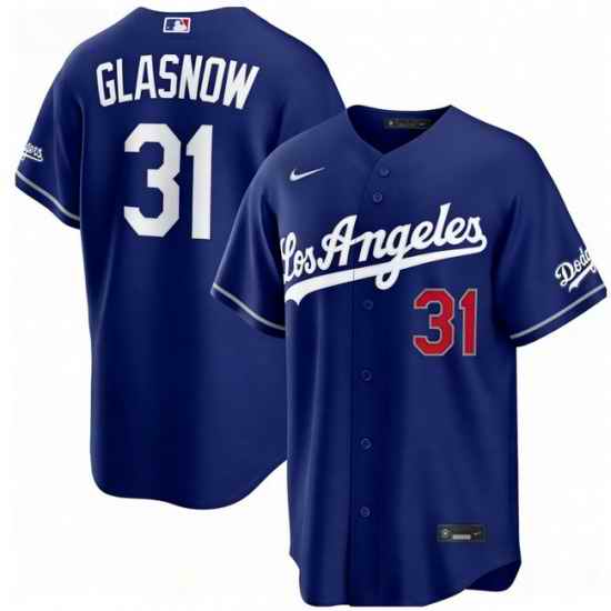 Men Los Angeles Dodgers Tyler Glasnow 31 Blue 2026 Gold Collection Stadium Stitched Baseball Jersey