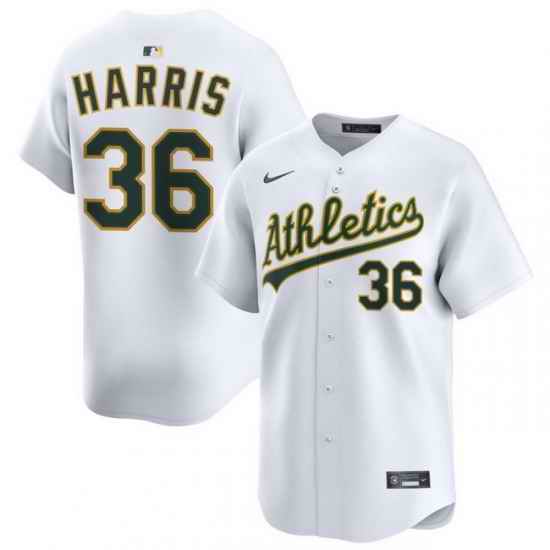 Men Athletics Nike Home Limited Custom Jersey White Harris Hogan 36