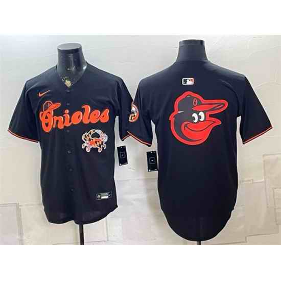 Men Baltimore Orioles Team Big Logo Black With Patch Vapor Premier Limited Stitched Baseball Jersey