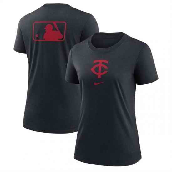 Women Minnesota Twins Black Early Work Tri Blend Dri FIT T Shirt