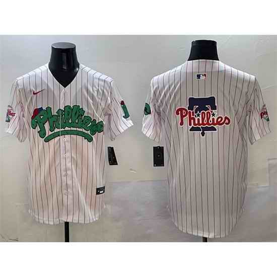 Men Philadelphia Phillies Team Big Logo White Phanatic Limited Stitched Jersey
