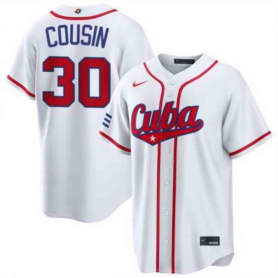 Men Cuba Baseball  30 Josimar Cousin White 2026 World Baseball Classic Home Stadium Stitched Jersey