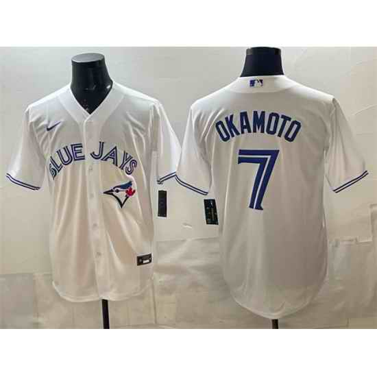 Men Toronto Blue Jays 7 Kazuma Okamoto White 2025 Cool Base Stitched Baseball Jersey