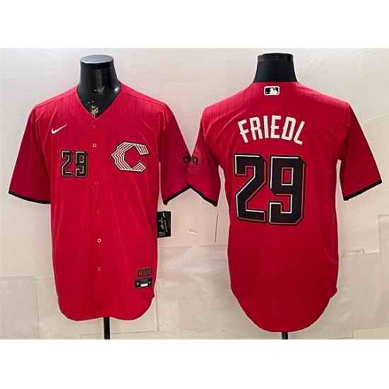 Men Cincinnati Reds  29 TJ Friedl Red 2026 City Connect Stadium Stitched Baseball Jersey