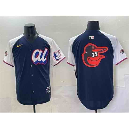 Men American League Baltimore Orioles Team Big Logo Navy Alternate 2025 All Star Edition Limited Stitched Baseball Jersey