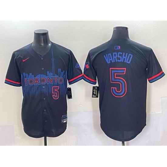 Men Toronto Blue Jays 5 Daulton Varsho Navy 2024 City Connect Limited Stitched Baseball Jersey