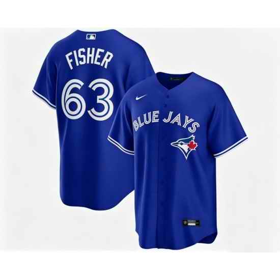 Men Toronto Blue Jays Braydon Fisher 63 Blue Away Flex Base Stitched Baseball Jersey