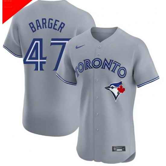 Men Toronto Blue Jays 47 Addison Barger Cool Base Stitched Baseball Jersey Gray