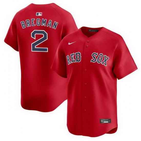 Men Boston Red Sox 2 Alex Bregman Red 2024 Alternate Limited Stitched Baseball Jersey