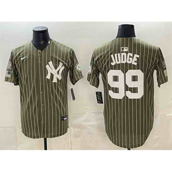 Men New York Yankees  99 Aaron Judge Olive 2026 Armed Forces Day Salute To Service Stitched Baseball Jersey