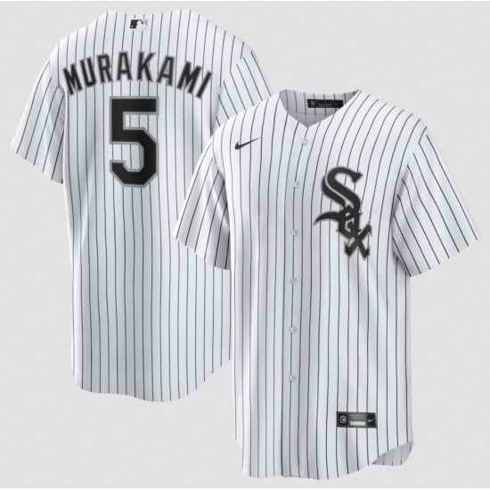 Men Chicago White Sox 5 Munetaka Murakami White Cool Base Stitched Baseball Jersey
