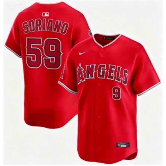 Men Nike Los Angeles Nike Jose Soriano #59 Red Stitched FLex base Jersey
