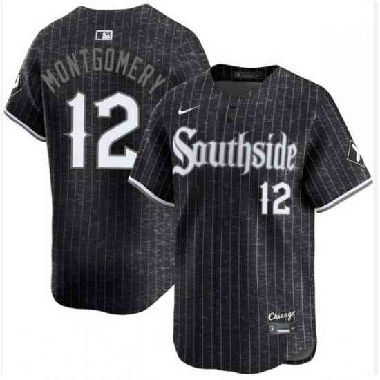 Men Chicago White Sox Colson Montgomery #12 Black City Connect Stitched Jersey