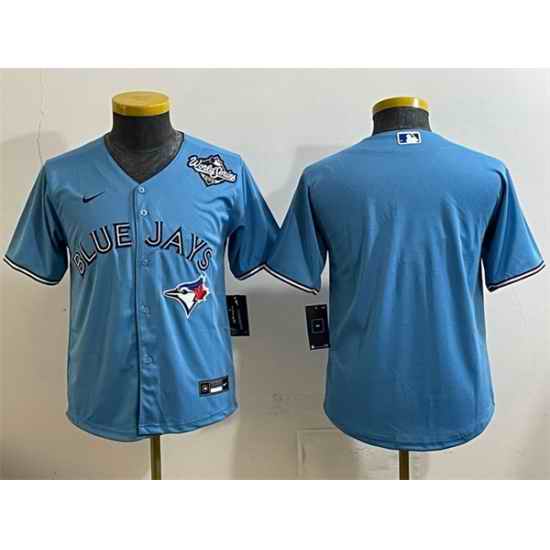 Youth Toronto Blue Jays Blank Blue 2025 World Series Cool Base Stitched Baseball Jersey