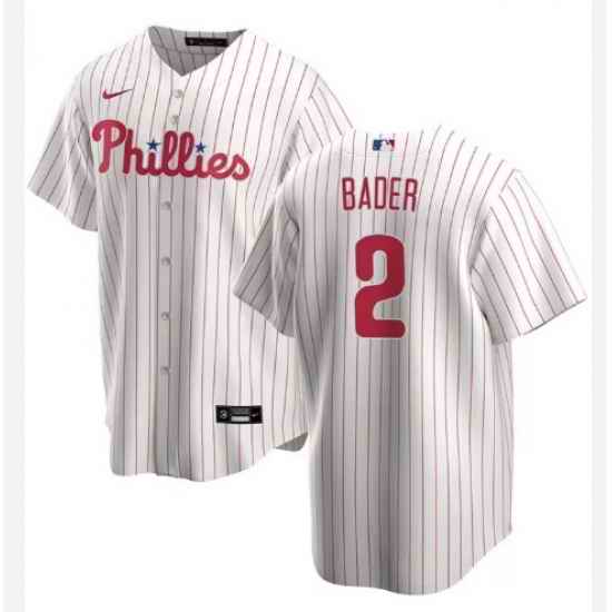 Men Philadelphia Phillies Harrison Bader #2 White Home Limited Stitched Jersey