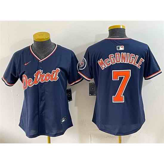 Youth Detroit Tigers  7 Kevin McGonigle Navy 2026 Alternate Vapor Premier Limited Stitched Baseball Jersey